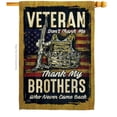 thumbnail image 1 of Breeze Decor H108640-BO 28 x 40 in. Veteran Brothers House Flag with Armed Forces Veterans Double-Sided Decorative Vertical Flags Decoration Banner Garden Yard Gift, 1 of 1