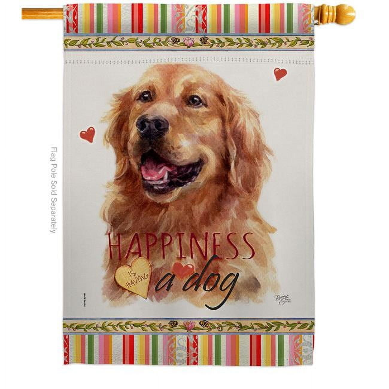Golden Retriever Happiness Double-Sided Polyester House Flag