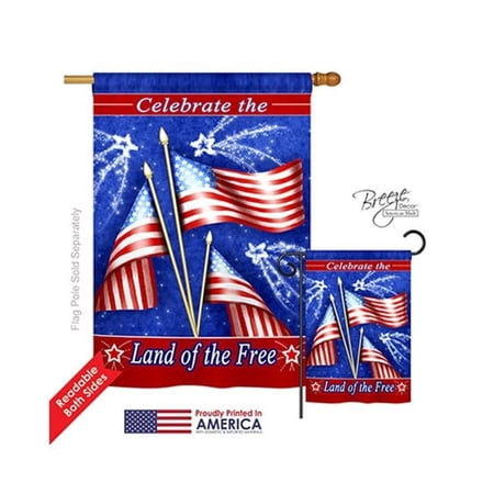 Breeze Decor H111057-BO Celebrate Freedom Americana Fourth of July Impressions Decorative Vertical 28" x 40" Double Sided House Flag
