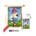 thumbnail image 1 of Breeze Decor H111058-BO Star Spangled Birdhouse Americana Patriotic Impressions Decorative Vertical 28" x 40" Double Sided House Fla, 1 of 2