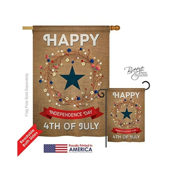 Breeze Decor H111068-BO Independence Day Americana Fourth of July Impressions Decorative Vertical 28" x 40" Double Sided House Flag