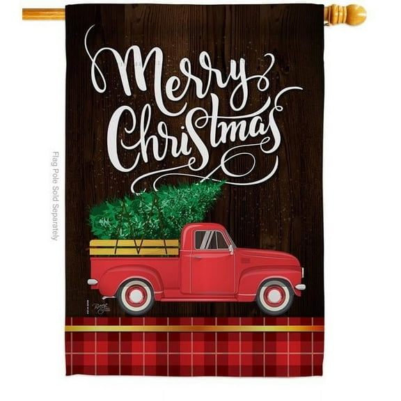 Breeze Decor H114223-BO Its Christmas Time House Flag Winter 28 x 40 in. Double-Sided Decorative Vertical Flags for Decoration Banner Garden Yard Gift