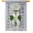 thumbnail image 1 of Breeze Decor H115207-BO 28 x 40 in. Lung Cancer Awareness House Flag with Support Double-Sided Decorative Vertical Flags Decoration Banner Garden Yard Gift, 1 of 1