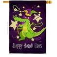 thumbnail image 1 of Breeze Decor H118015-BO Mardi Gras Alligator House Flag Spring 28 x 40 in. Double-Sided Decorative Vertical Flags for Decoration Banner Garden Yard Gift, 1 of 1