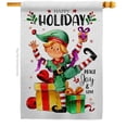 thumbnail image 1 of Breeze Decor H120019-BO 28 x 40 in. Elf Holiday House Flag Wintertime Christmas Double-Sided Decorative Vertical Flags Decoration Banner Garden Yard Gift, 1 of 1