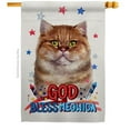 thumbnail image 1 of Breeze Decor H120125-BO Patriotic British Short Hair Animals Cat 28 x 40 in. Double-Sided Decorative Vertical House Flag for Decoration Banner Garden Yard Gift, 1 of 1