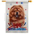 thumbnail image 1 of Breeze Decor H120213-BO Patriotic Red Chow Animals Dog 28 x 40 in. Double-Sided Decorative Vertical House Flag for Decoration Banner Garden Yard Gift, 1 of 1