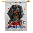 thumbnail image 1 of Breeze Decor H120215-BO Patriotic Blue Long Hair Dachshund Animals Dog 28 x 40 in. Double-Sided Decorative Vertical House Flag for Decoration Banner Garden Yard Gift, 1 of 1