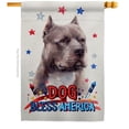 thumbnail image 1 of Breeze Decor H120228-BO Patriotic Blue Pitbull Animals Dog 28 x 40 in. Double-Sided Decorative Vertical House Flag for Decoration Banner Garden Yard Gift, 1 of 1