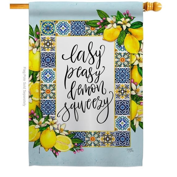 Breeze Decor H120262-P3 Easy Lemon Food Fruit 28 x 40 in. Double-Sided Decorative Vertical House Flag for Decoration Banner Garden Yard Gift