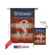 Breeze Decor H130123-BO Patriotic S Initial Americana Impressions Decorative Vertical 28 x 40