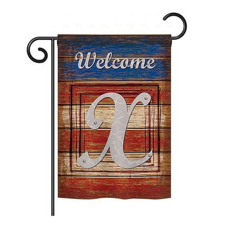 Breeze Decor H130128-BO Patriotic X Initial Americana Impressions Decorative Vertical 28" 40" Double Sided House