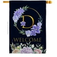 thumbnail image 1 of Breeze Decor H130238-BO 28 x 40 in. Welcome D Initial House Flag with Spring Floral Double-Sided Decorative Vertical Flags Decoration Banner Garden Yard Gift, 1 of 1