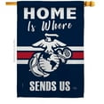 thumbnail image 1 of Breeze Decor  Home is Where Marine Corps House Flag Armed Forces 28 x 40 in. Double-Sided Decorative Vertical Flags for Decoration Banner Garden Yard Gift, 1 of 1