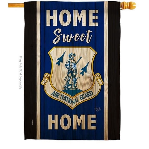 Breeze Decor Home Sweet Air National Guard House Flag Armed Forces Army 28 x 40 in. Double-Sided Decorative Vertical Flags for Decoration Banner Garden Yard Gift