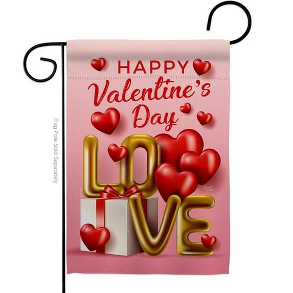 Breeze Decor Love Day Springtime Valentine Double-Sided Decorative Garden Flag, Multi Color