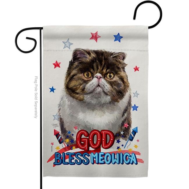 Patriotic Multicolor Persian Cat Garden Flag 13 x 18.5 in