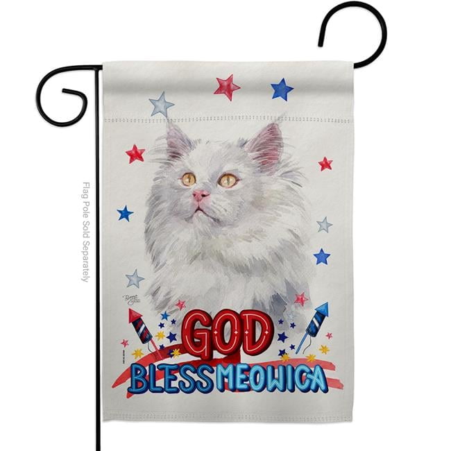 Patriotic Multicolor Ragdoll Cat Garden Flag 13 x 18.5 in