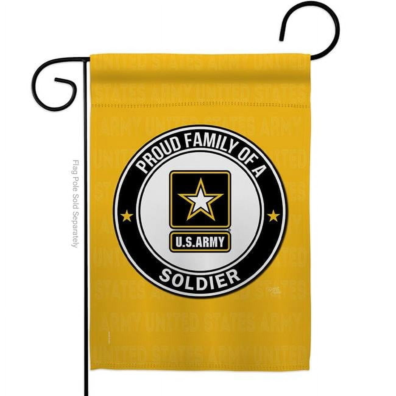 Breeze Decor Proud Family Soldier Garden Flag Armed Forces Army 13 x 18.5 in. Double-Sided Decorative Vertical Flags for House Decoration Banner Yard Gift