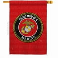 thumbnail image 1 of Breeze Decor  Proud Mom Marines House Flag Armed Forces Marine Corps 28 x 40 in. Double-Sided Decorative Vertical Flags for Decoration Banner Garden Yard Gift, 1 of 1