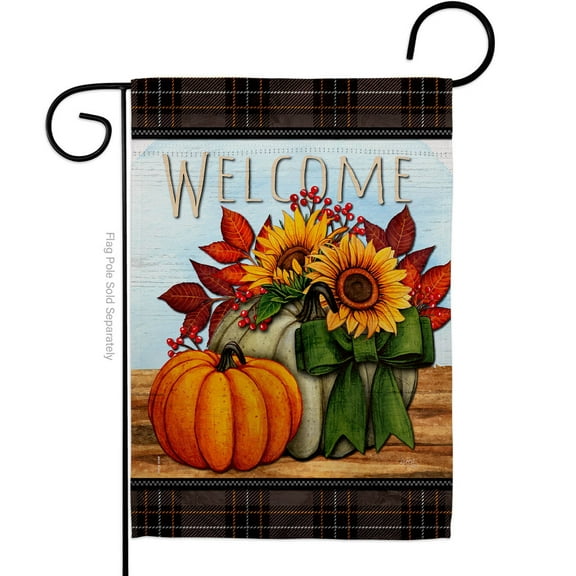 Breeze Decor Pumpkin Bouquet Garden Flag Fall Harvest & Autumn 13 X 18.5 Double-Sided Made is USA