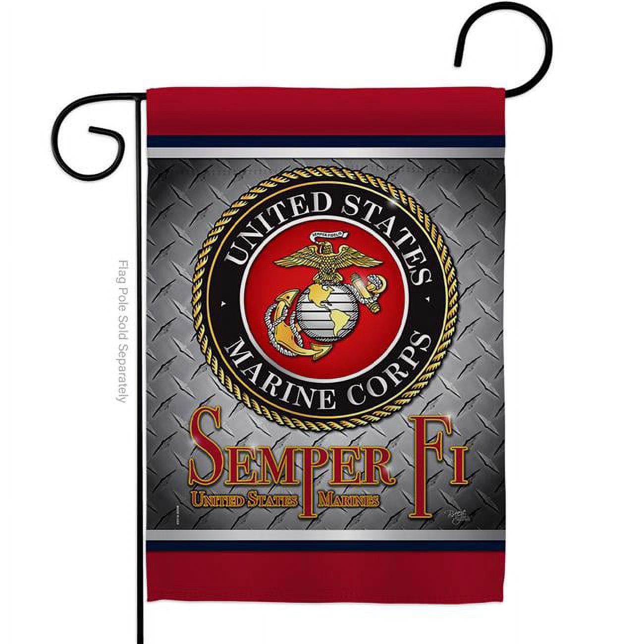 Us Military Marine Corps Usmc Semper Fi Flag Double-sided La | Cuotas