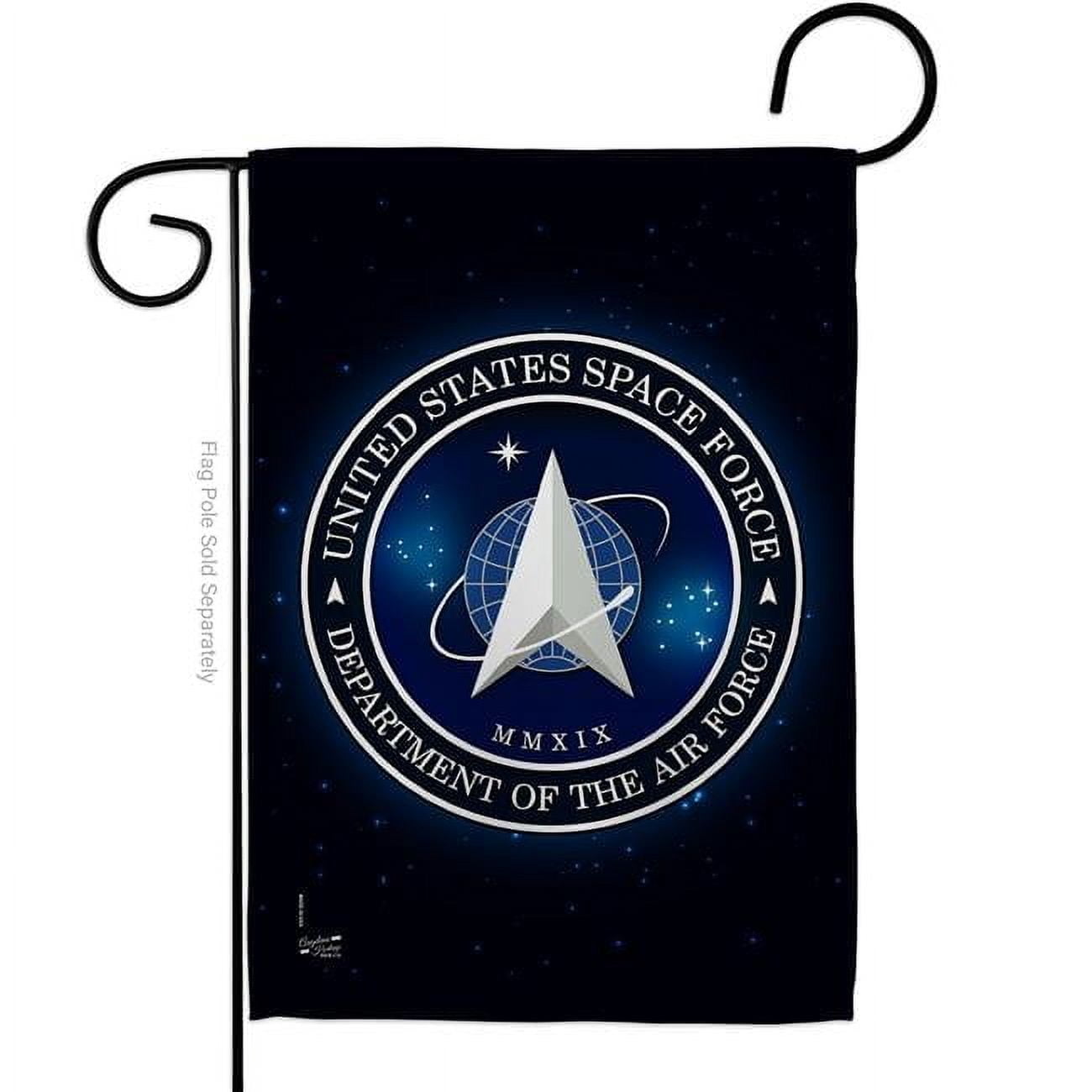 Breeze Decor Space Force Garden Flag Armed Forces 13 x 18.5 in. Double-Sided Decorative Vertical Flags for House Decoration Banner Yard Gift