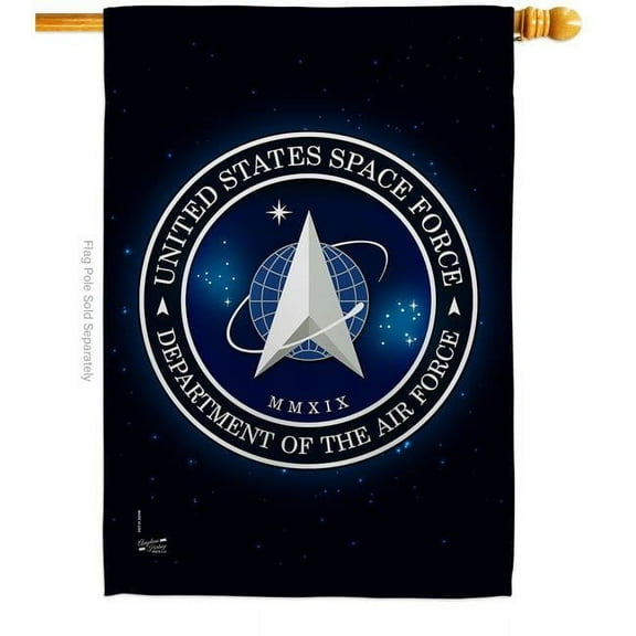 Breeze Decor Space Force House Flag Armed Forces 28 x 40 in. Double-Sided Decorative Vertical Flags for Decoration Banner Garden Yard Gift