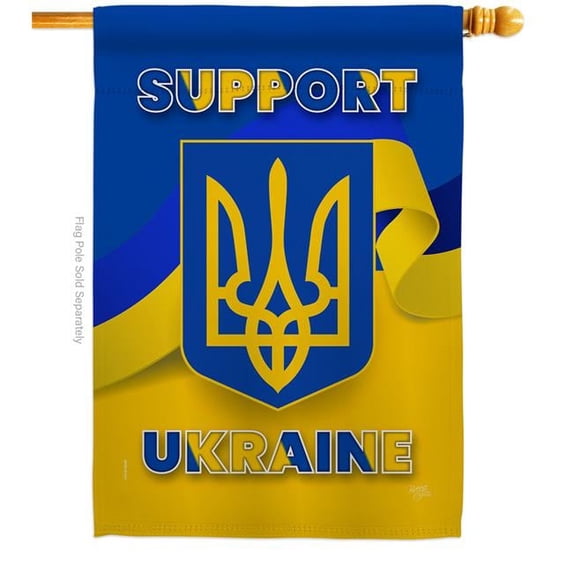Breeze Decor Support Ukraine Cause 28 x 40 in. Double-Sided Decorative Vertical House Flags for Decoration Banner Garden Yard Gift