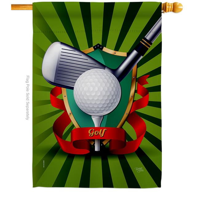 Golf Themed Multicolor Polyester Vertical Garden Flag, 28" x 40"