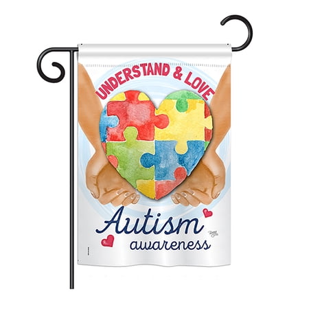 Breeze Decor - Understand Autism Awareness Inspirational - Everyday Support Impressions Decorative Vertical Garden Flag 13" x 18.5" Printed In USA