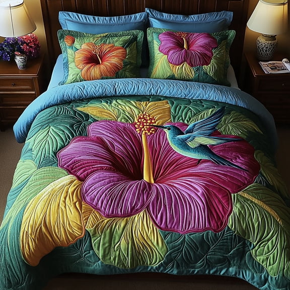 Breeze Nectar 3-Piece Quilted Bedding Set