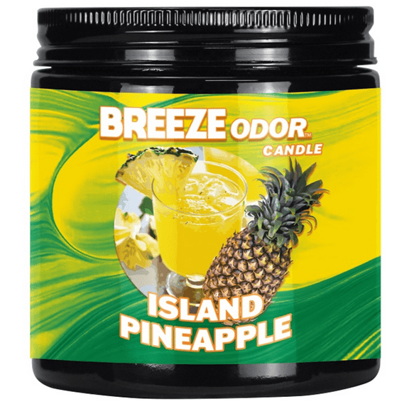 Breeze Odor Candle ISLAND PINEAPPLE Scent 13 Oz. JAR