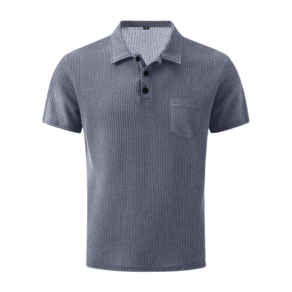 Breeze Polo Shirts for Men Beer Belly Short Sleeve Collared Quick Dry Textured Ultra Comfortable Shirts for Office Summer Daily Light Gray M