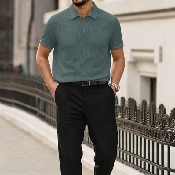 Breeze Polo Shirts for Men Beer Belly Wearbreeze Collared Polos Textured Stretchy Casual Short Sleeve Golf Shirt, 3XL