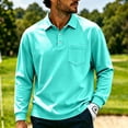 thumbnail image 1 of Breeze Polo Shirts for Men Long Sleeve Henley Button T Shirts Causal Loose Lightweight Breathable Tees, L, 1 of 9