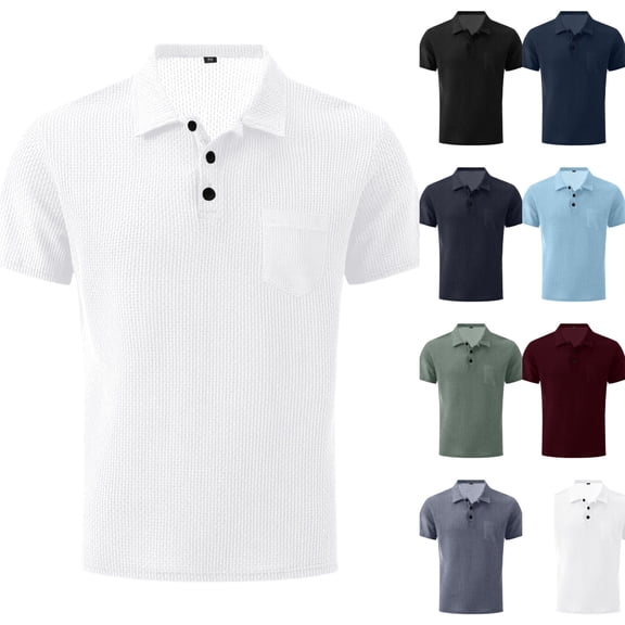 Breeze Polo Shirts for Men Short Sleeve Bear Belly Golf Shirts Stretchy Quick Dry Cooling Shirt Textured Basic Tops 01# White XL