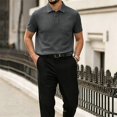 thumbnail image 1 of Breeze Polo Shirts for Men Short Sleeve Beer Belly Collared Textured Shirt Stretchy Quick Dry Golf Casual Cool Tops, 3XL, 1 of 6