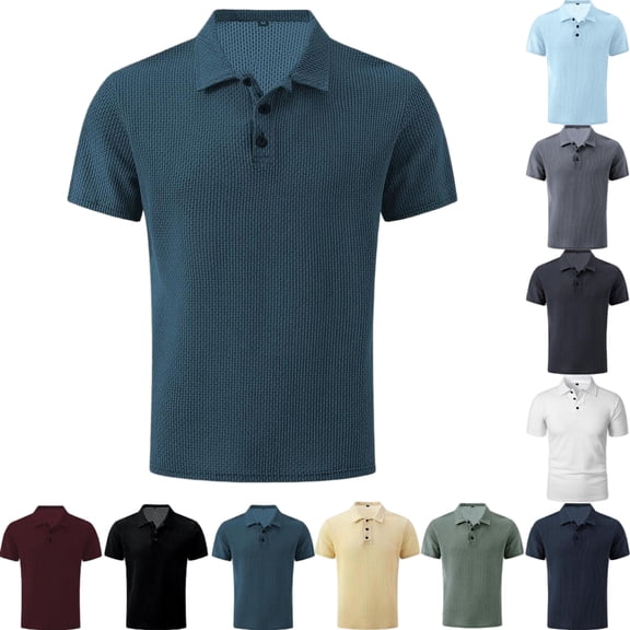Breeze Polo Shirts for Men Short Sleeve Beer Belly Collared Textured Shirt Stretchy Quick Dry Golf Casual Cool Tops, 3XL