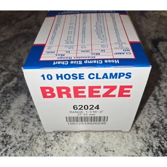 Breeze Power-Seal Stainless Steel Hose Clamp Worm-Drive Sae Size 24 1-1/16" T...