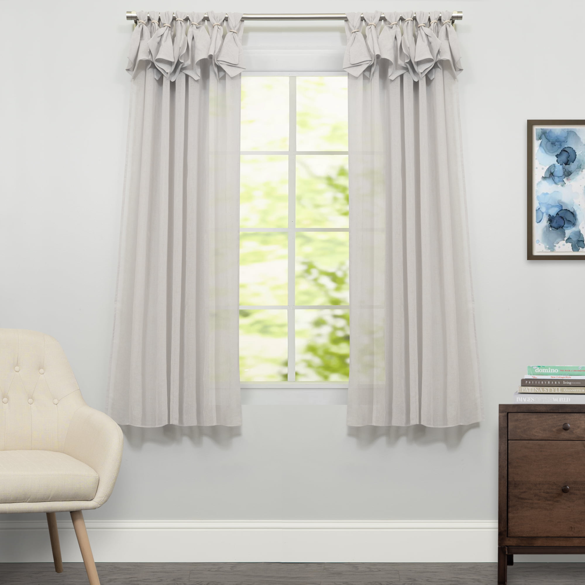 Breeze Semi Sheer Window Curtain Single Panel 63