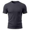 thumbnail image 1 of Breeze Shirts for Men Beer Belly Short Sleeve Textured Work Shirts Crew Neck Tretchy Quick Dry Soft Top, L, 1 of 7