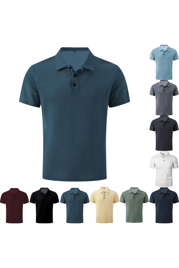 Breeze Shirts for Men Ultra Comfortable Polo Shirt Textured Breathable Refreshing Silky Casual Summer Clothes, 3XL