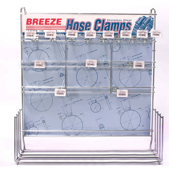 Breeze Steel Hose Clamp Display Rack, Empty Rack for 6130 Assortment HD