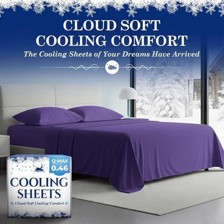 BreezeWeave Cooling Bed Sheets Queen Size - 4 Piece Set for Hot Sleepers, Deep Pocket, Silky Soft & (Regal )