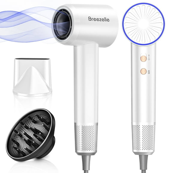 Breezelle Hair Dryer,Compact Lightweight Professional High-Speed Hair Blow Dryer with 110,000 RPM Motor for Fast Drying,4 Temps & 2 Speeds Travel Hairdryer for  Women Man