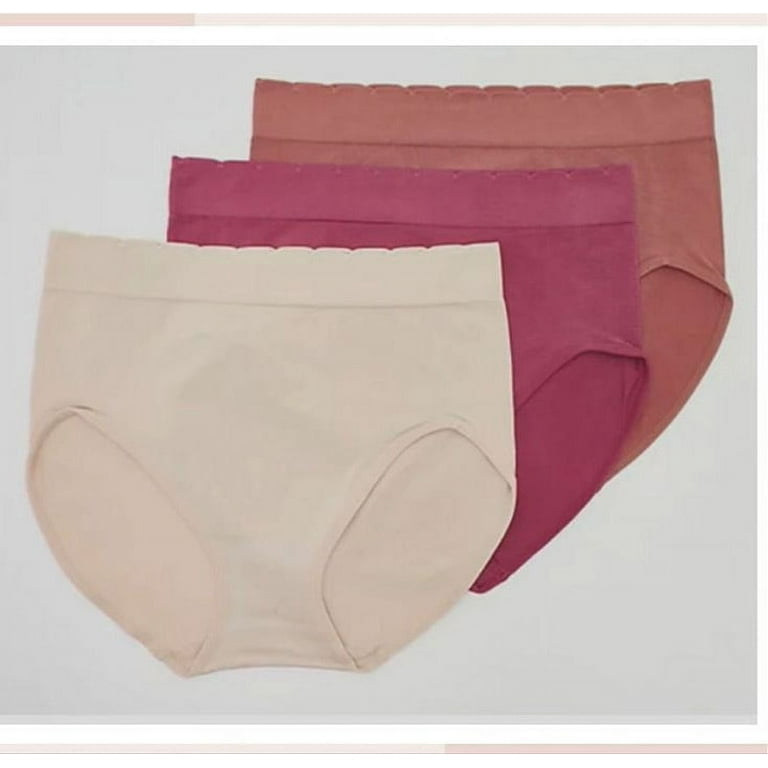Breezies Set of 3 Women’s Seamless Comfort Scalloped Hi-Cut Panty 