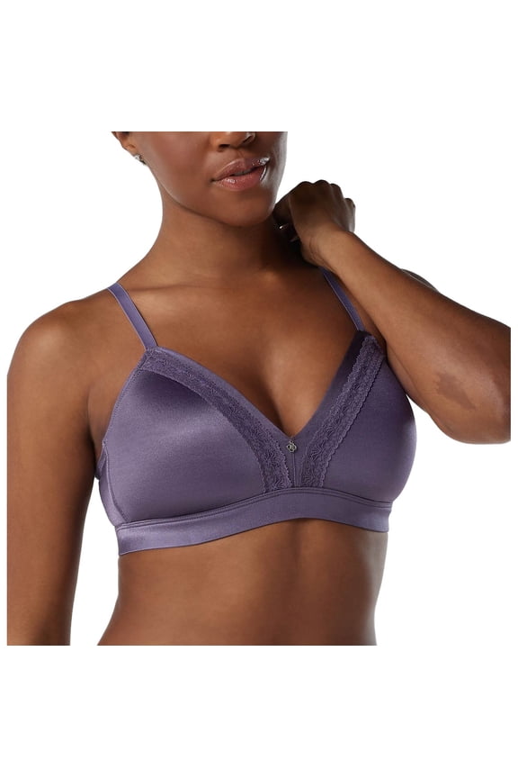Womens Microfiber and Lace Wirefree Contour Bra Medium Violet A346538