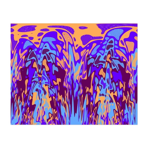 Breezing - Digital Art Abstract Psychedelic Surrealism Geometric Modern Art Pattern Unframed Wall Art Print 20 x 24 inches