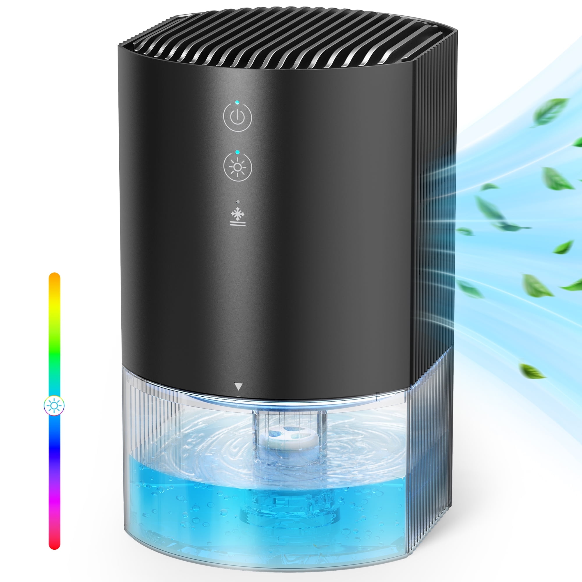 Breezome Small Dehumidifiers for Home, 33oz Dehumidifier for Bedroom with 7 Colors LED Light,Auto Shutoff, Auto Defrost, Ultra-Quiet Energy Saving (280sq. ft)